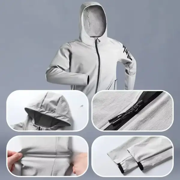 Men's Sportswear 5pcs Set Quick-Dry Clothes Running Cycling Jacket Spring Outdoor Fitness Leisure Men's Clothing Sports Suits - Image 3