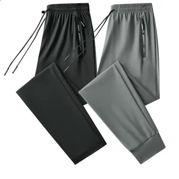 Men's Summer Lightweight Ice Silk Stretch Breathable Loose Sport Pants for Running, Hiking, Fitness, GYM,Training，and Daily Wear