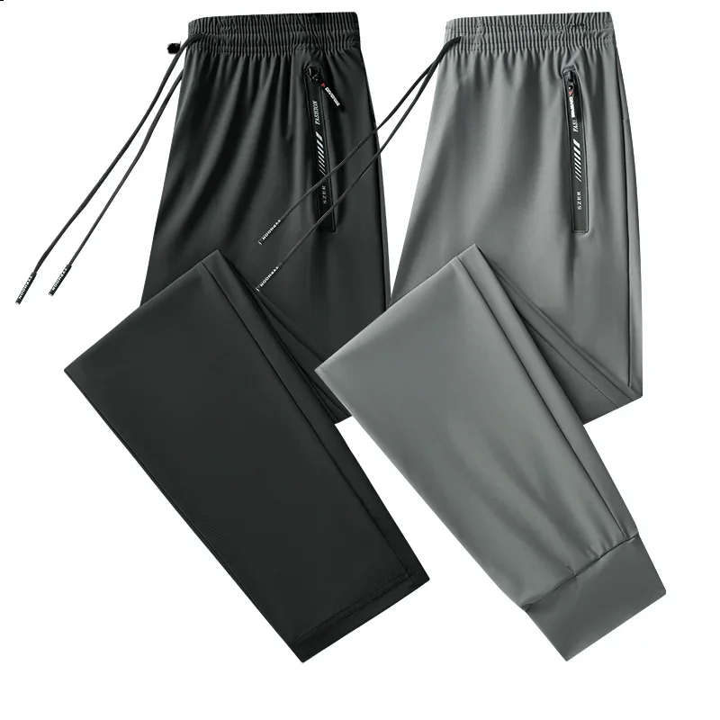 Men's Summer Lightweight Ice Silk Stretch Breathable Loose Sport Pants for Running, Hiking, Fitness, GYM,Training，and Daily Wear