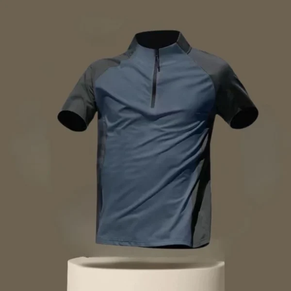 New Summer Creative Half-zip Quick-Dry Training Men's Causal Lightweight T-shirt Sports Athletics Running T-shirt Fitness - Image 4