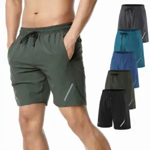 Sports Shorts Men's Summer Essential for Night Running Casual Five-minute Pants Sports Fitness Reflector Quick-drying Sweatpants