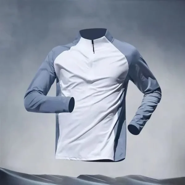 New Creative Half-zip Training Wear Men's Speedos Long Sleeve Spring Autumn Summer Sports Athletics Running T-shirt Fitness - Image 3