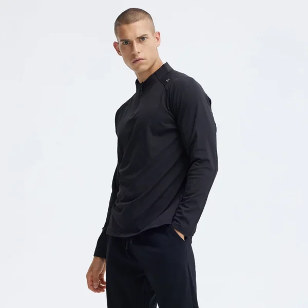 Fashion Autumn Winter Models Men's Sports Outdoor Running Fitness Half-zip Stand-up Collar Quick-drying Long-sleeved - Image 3