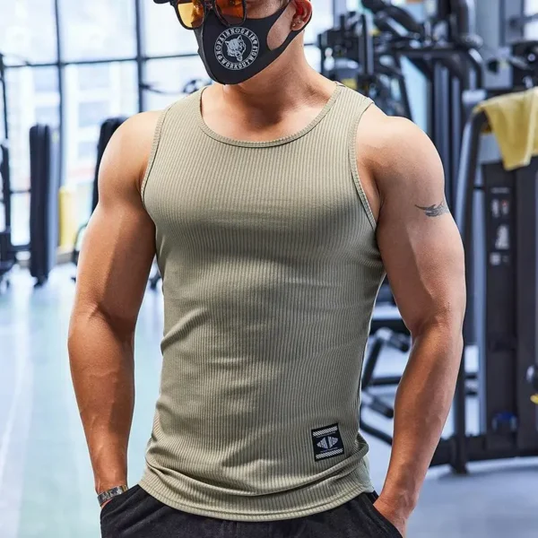 Men's Stretch Quick-Dry Sleeveless Compression Tank Top for Yoga, Fitness, Running, Basketball, Gym,and Jogging Vest Shirts - Image 5