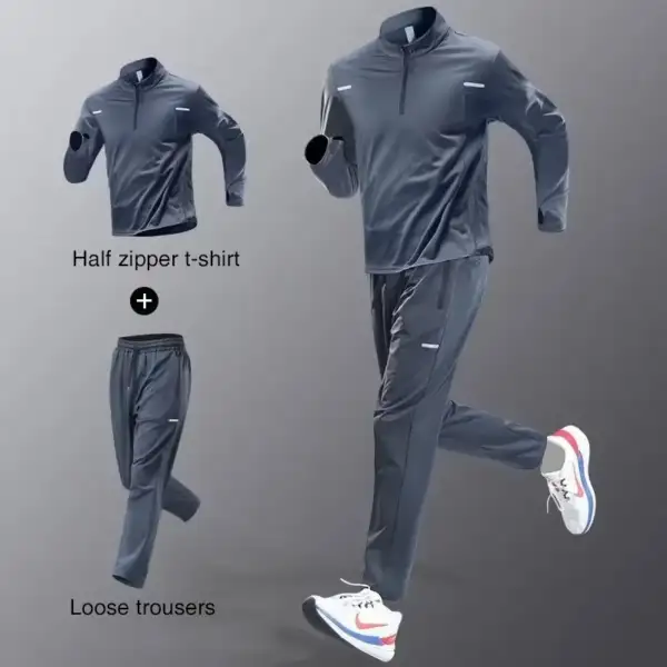 Men's Sportswear Set Spring Autumn Running Training Clothes Quick-Dry Clothing Outdoor Runs Fitness Wear Cycling Long Pants - Image 4