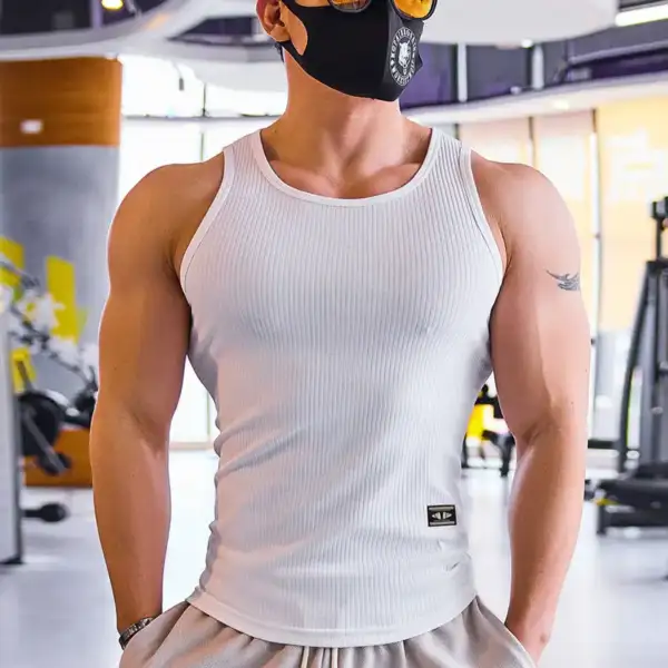 Men's Stretch Quick-Dry Sleeveless Compression Tank Top for Yoga, Fitness, Running, Basketball, Gym,and Jogging Vest Shirts