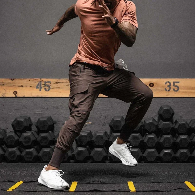 Men's Lightweight Quick-Dry Slim-Fit Running and Training Pants: Breathable, Moisture-Wicking Joggers for Gym, Outdoor Exercise,