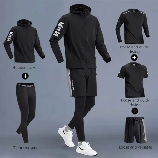 Men's Sportswear Set Running Gear Training Wear Quick-Dry Clothes Runs Cycling Tights for Spring Autumn Sports Fitness Clothing - Image 5