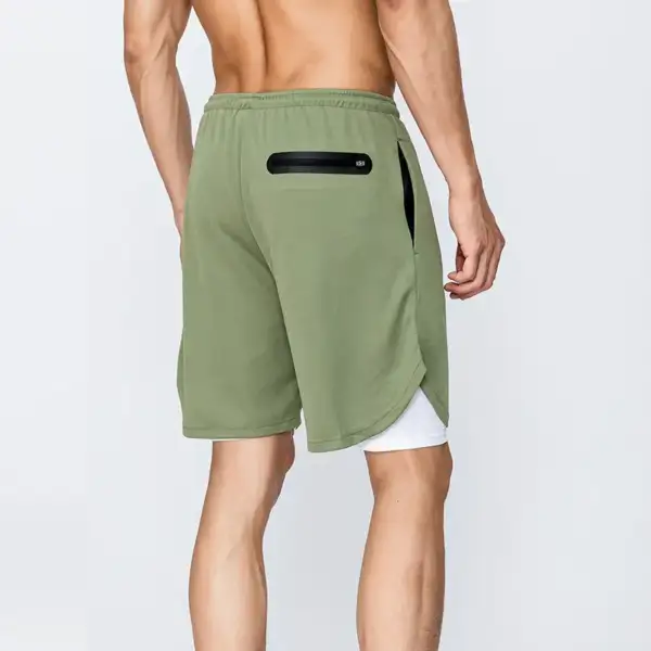 Summer Sports Shorts Men's Lined Quick Dry Running Marathon Track and Field Five Pants Men's Fitness Training - Image 3
