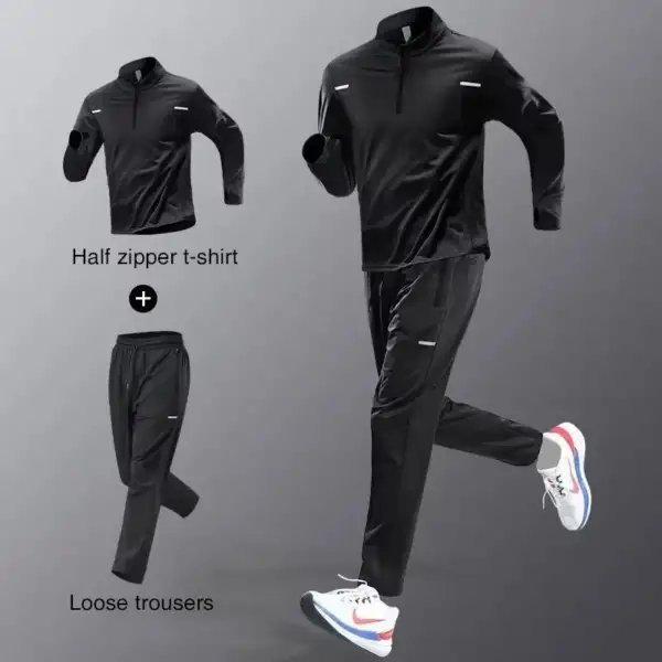 Men's Sportswear Set Spring Autumn Running Training Clothes Quick-Dry Clothing Outdoor Runs Fitness Wear Cycling Long Pants - Image 3