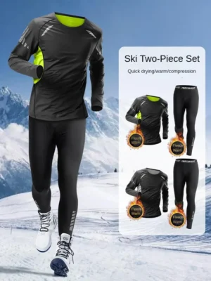Men's Skiing Quick-Dry Warmth Sports Outdoor Climbing Track Suit/Set for Running Fitness Gym Fishing Golf Jogging Cycling Hiking