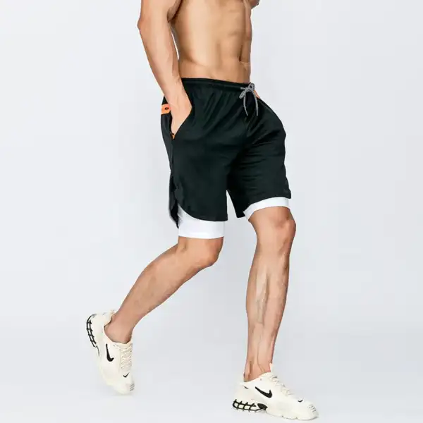 Summer Sports Shorts Men's Lined Quick Dry Running Marathon Track and Field Five Pants Men's Fitness Training - Image 2