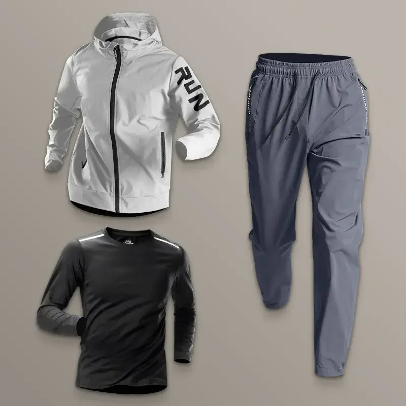 Men's Sportswear Set Quick-Dry Running Clothes Fitness Wear Morning Run Clothing Spring Autumn Basketball Training Jacket
