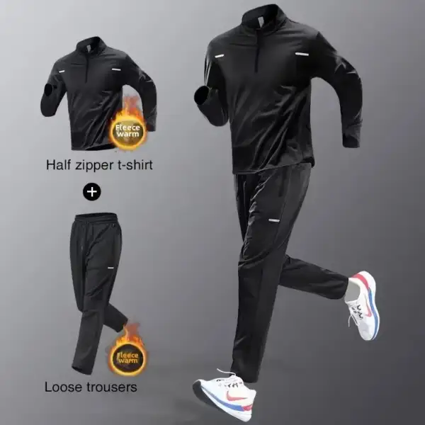 Men's Sportswear Set Spring Autumn Running Training Clothes Quick-Dry Clothing Outdoor Runs Fitness Wear Cycling Long Pants - Image 5