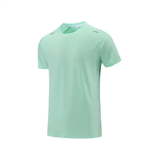 New Solid Color Ultra-thin Lightweight Running Fitness Perforation Short-sleeved Men's T-shirt Quick-drying Sports Tops - Image 4