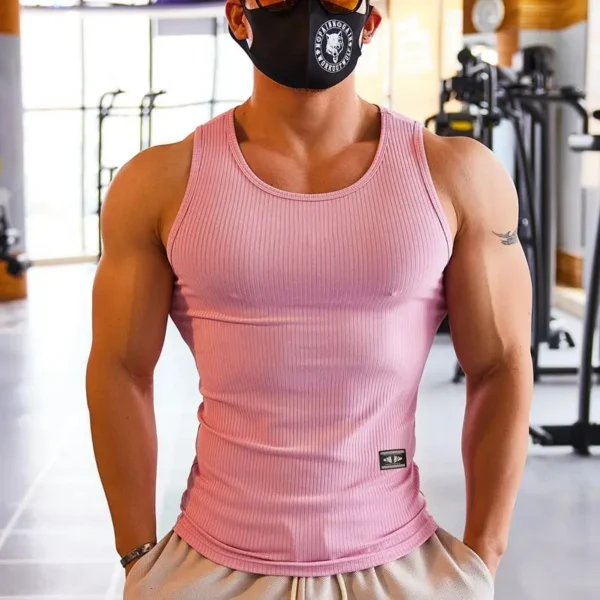 Men's Stretch Quick-Dry Sleeveless Compression Tank Top for Yoga, Fitness, Running, Basketball, Gym,and Jogging Vest Shirts - Image 2
