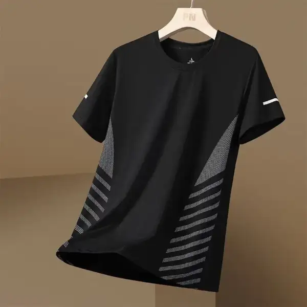 2025 Summer Breathable Men Running T-shirt Sportswear Sport Compression Fitness Sports Top Gym Training Jogging Casual - Image 2