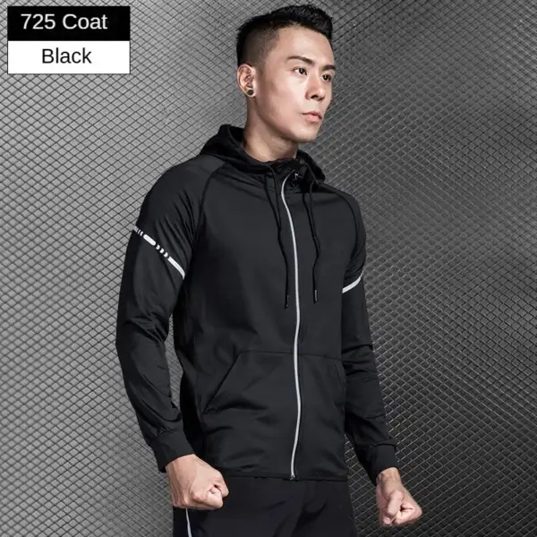 Men's Spring/Autumn Quick-Dry Hooded Jacket for Running, Cycling, Fitness，Gym,Track，Soccer, Basketball, Volleyball, Badminton - Image 3