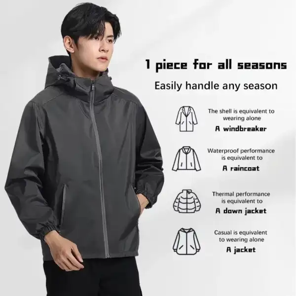 Men's Windbreaker Jacket Quick-Dry Running Training Spring Autumn Suitable Hiking Cycling All-Weather Protection Men's Clothing - Image 5