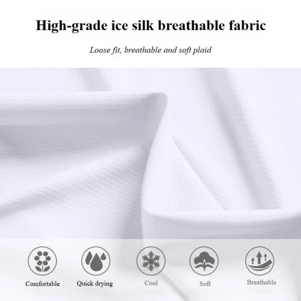 2025 Summer New Fashion Casual Sports Suit Ice Silk Quick Dry Men's T-shirt Lightweight Running Moisture Wicking Wrinkle Free - Image 5
