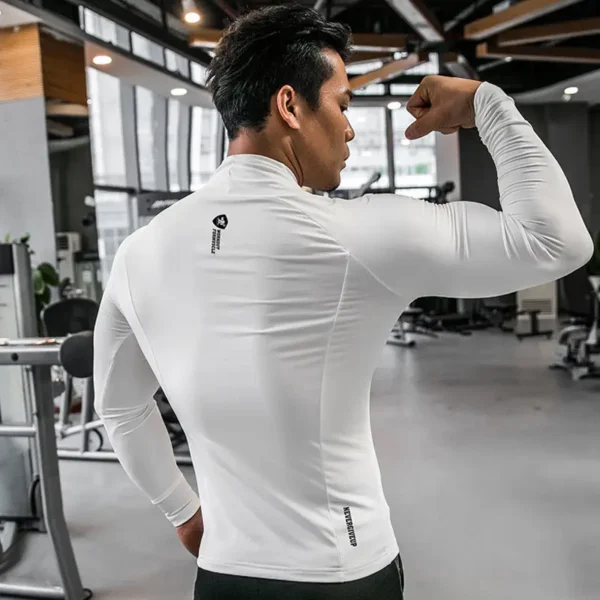 Men's Spring/Autumn Yoga Fitness Gym Running Cycling Sports Moisture-Wicking Muscle Training Track Long Sleeve Compression Shirt - Image 3