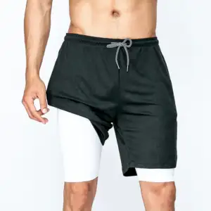 Summer Sports Shorts Men's Lined Quick Dry Running Marathon Track and Field Five Pants Men's Fitness Training