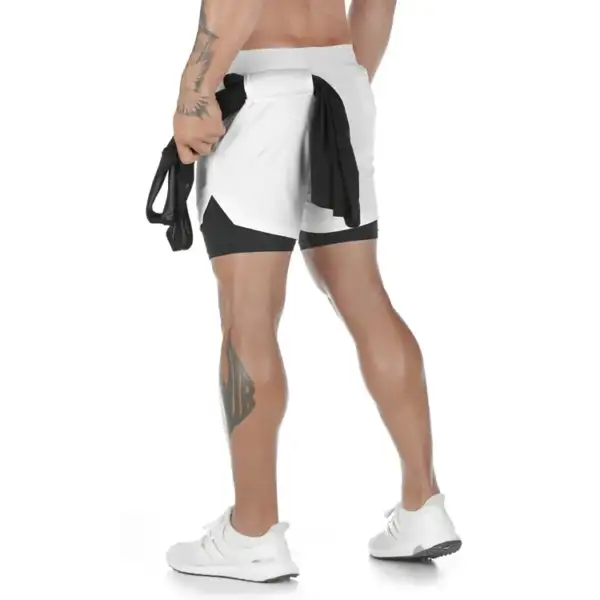 Men Running Shorts Camo Gym Sports Shorts 2 in 1 Quick Dry Workout Fitness Training Jogging Short Summer with Pocket Men Shorts - Image 5