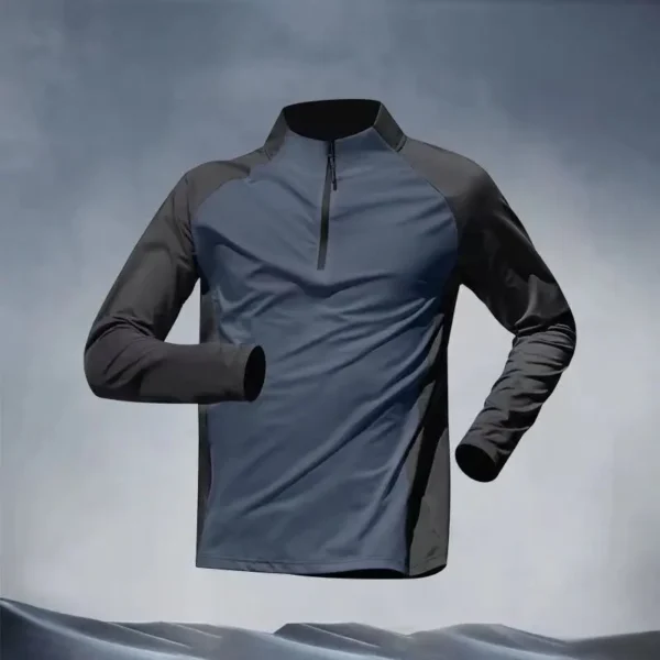 New Creative Half-zip Training Wear Men's Speedos Long Sleeve Spring Autumn Summer Sports Athletics Running T-shirt Fitness - Image 4
