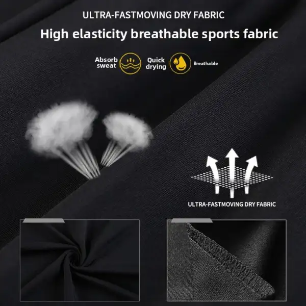 Summer High Elastic Short-sleeve Quick-drying men's t-shirt Top Sports Fitness Clothing Breathable Sweat-Wicking - Image 4