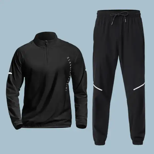 Sports Suit Men's Quick-drying Fitness Clothes Spring Outdoor Sports Track Field Four Seasons Running Training Sweatsuit Set Men
