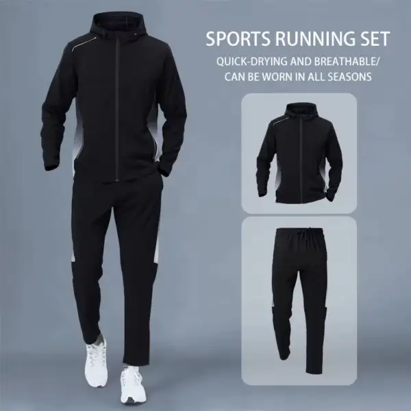 Men's Running Sports Suit Autumn Winter New Quick-drying Autumn Morning Running Training Cycling Fitness Clothes for Men - Image 2