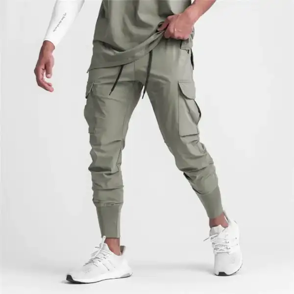 Men's Lightweight Quick-Dry Slim-Fit Running and Training Pants: Breathable, Moisture-Wicking Joggers for Gym, Outdoor Exercise, - Image 3
