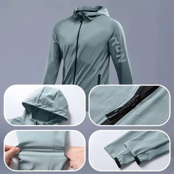 2 Pcs Men's Early Autumn Running Quick-Dry Sportswear Varying Weather Cycling Jacket Waterproof Hiking Mountain Climbing - Image 2