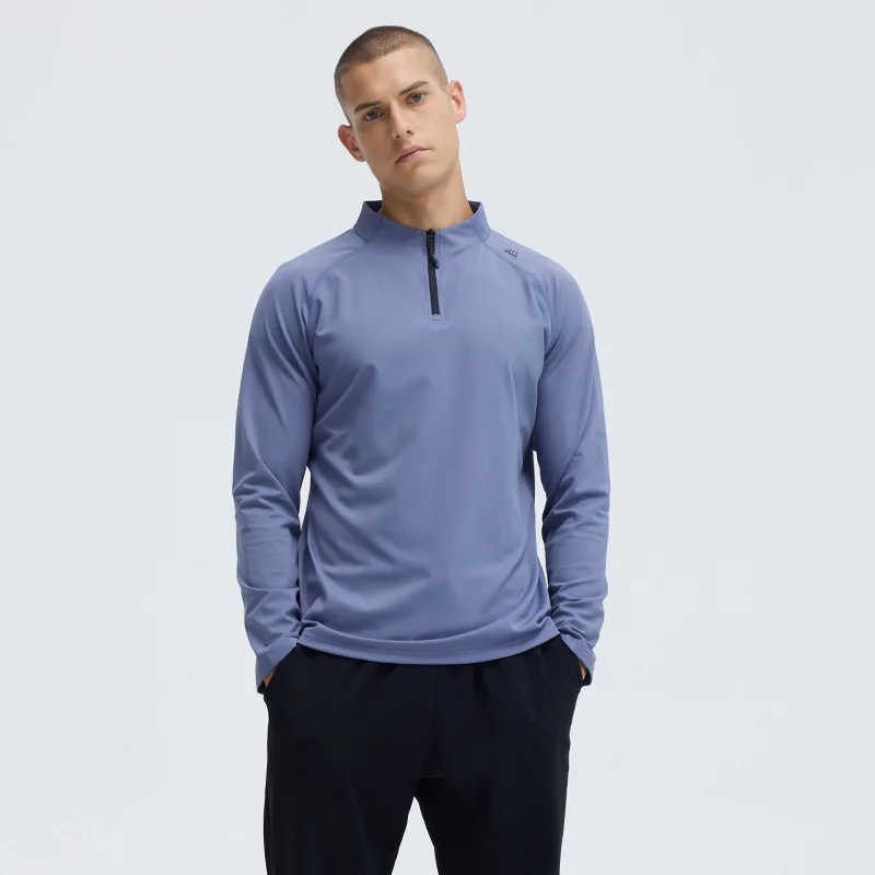 Fashion Autumn Winter Models Men's Sports Outdoor Running Fitness Half-zip Stand-up Collar Quick-drying Long-sleeved